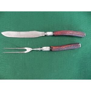 Vintage 2-Piece Landers Frary & Clark Sterling Silver Carving Knife Set